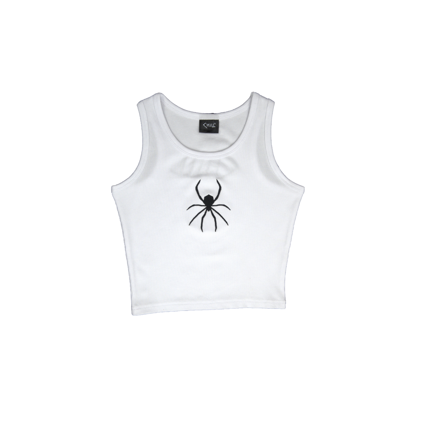 CHILL "spider" Crop Top white