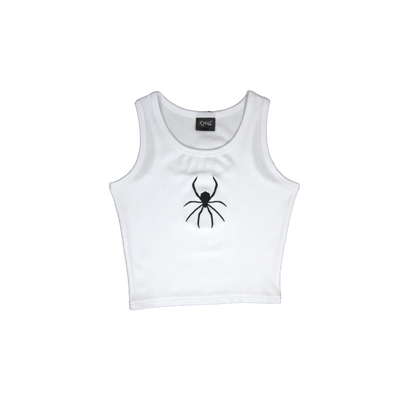 CHILL "spider" Crop Top white